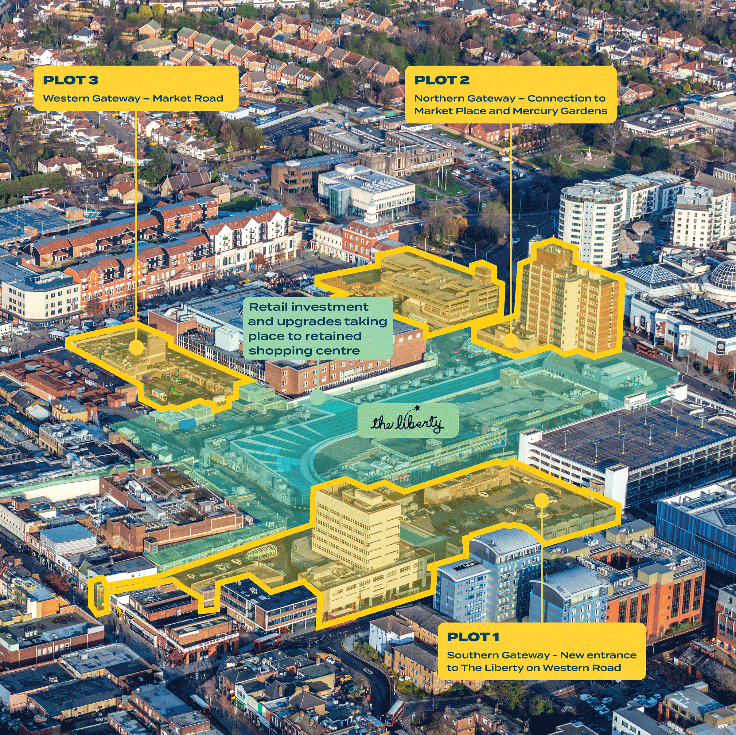 Aerial view of the site and proposed plots