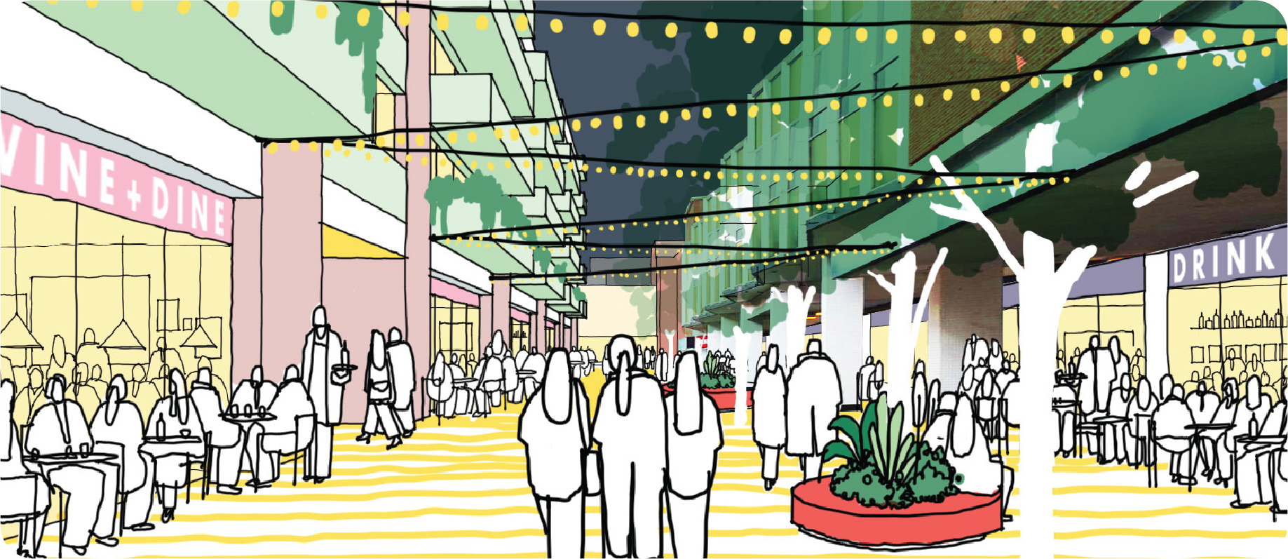 View of Plot 3 linking Swan Walk and Debenhams